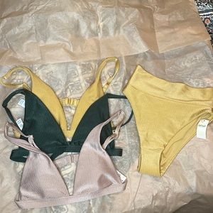 3 Aerie bathing suit tops/ 1 high waisted Aerie bathing suit bottom!